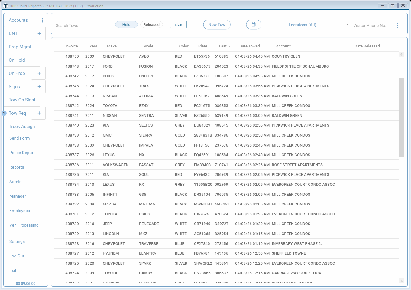 Step 1 - TRIP Cloud Dispatch 2.2: MICHAEL ROY (1112) : Production